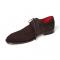 Emilio Franco "Gabriele" Black Genuine Italian Suede Leather Lace-Up Dress Shoes.